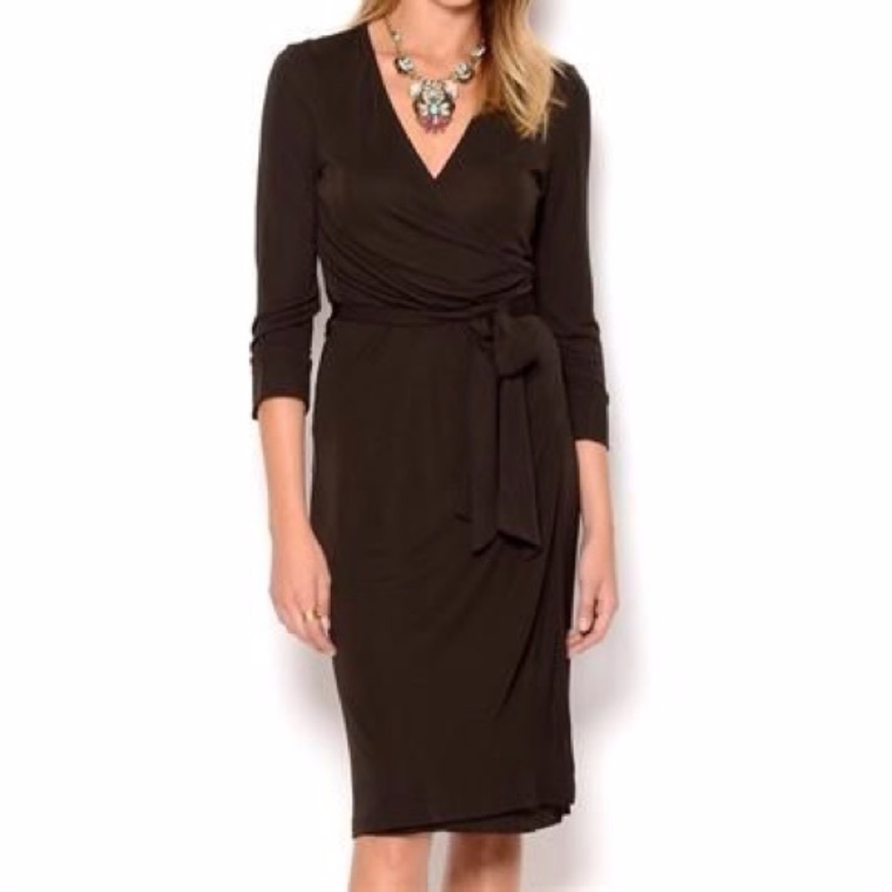 Diane Von Furstenberg Julian Brown Wrap Dress